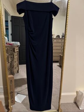 Vince Camuto Off-the-Shoulder Navy Maxi Dress Gown Size 8